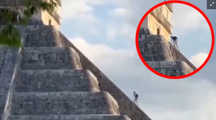 Casi linchan a alemán tras subir a la pirámide de Chichén Itzá