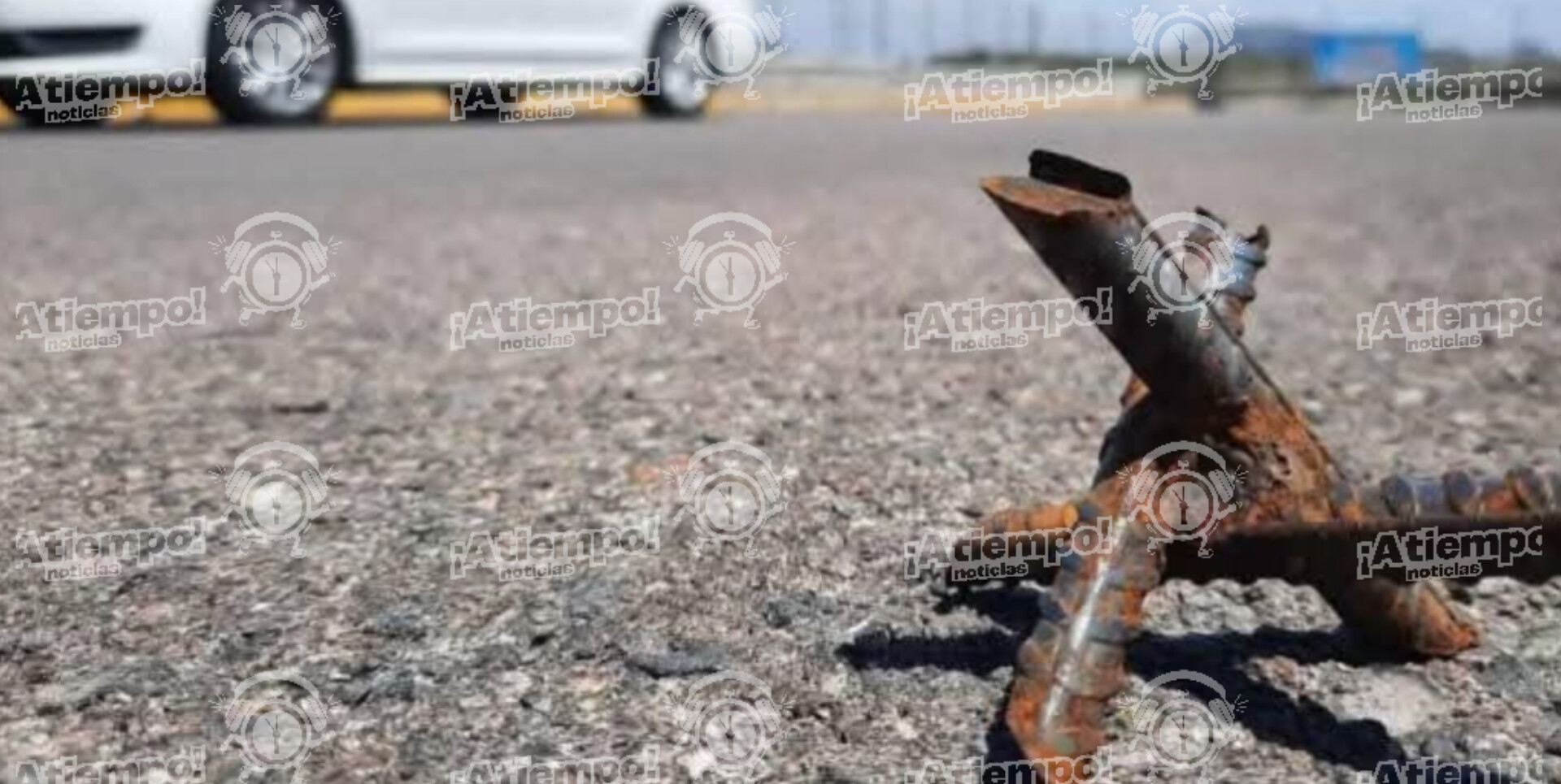 Alertan a conductores por varillas ponchallantas en Tlaxcala