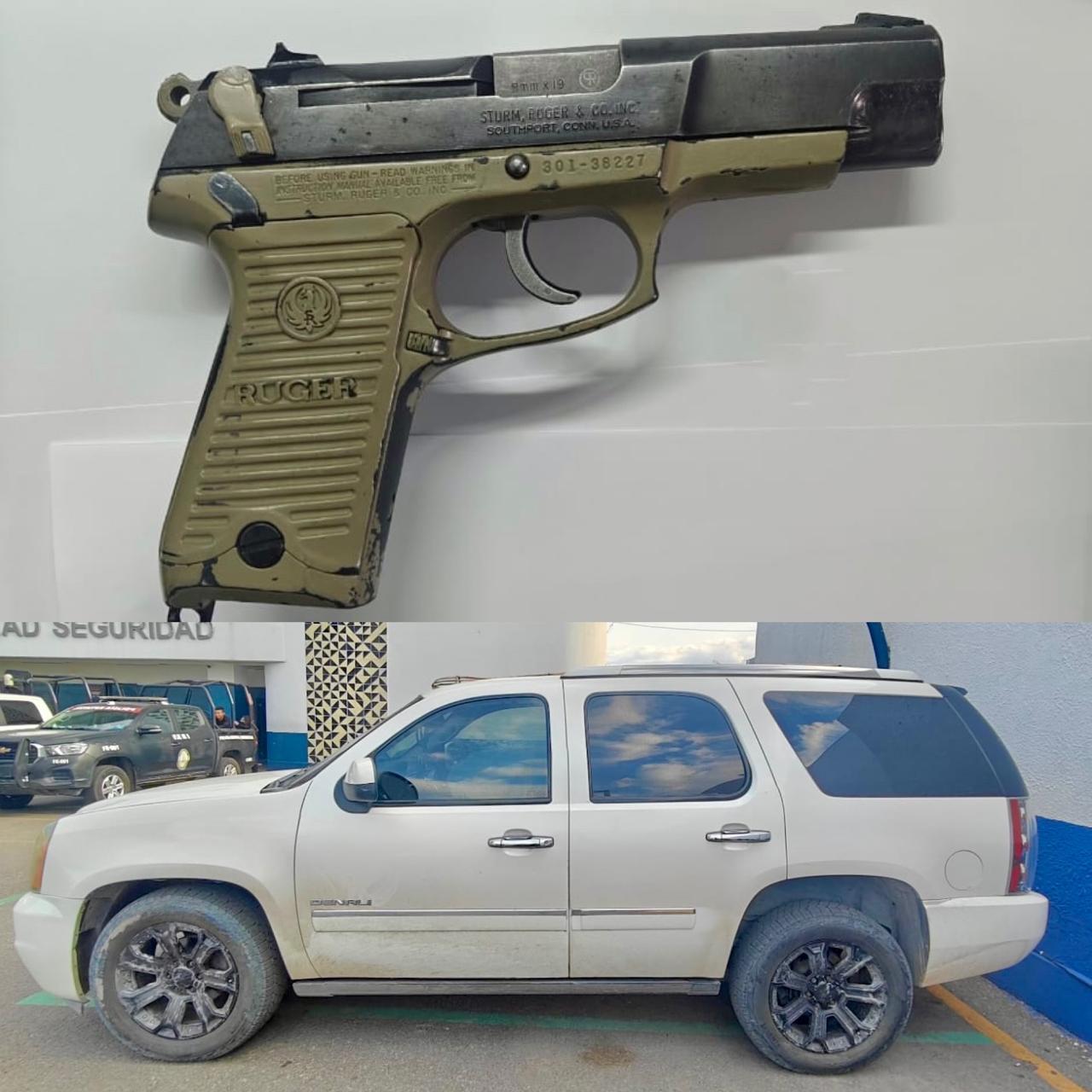 Detienen a hombre con arma de fuego y camioneta blindada en Tepeojuma