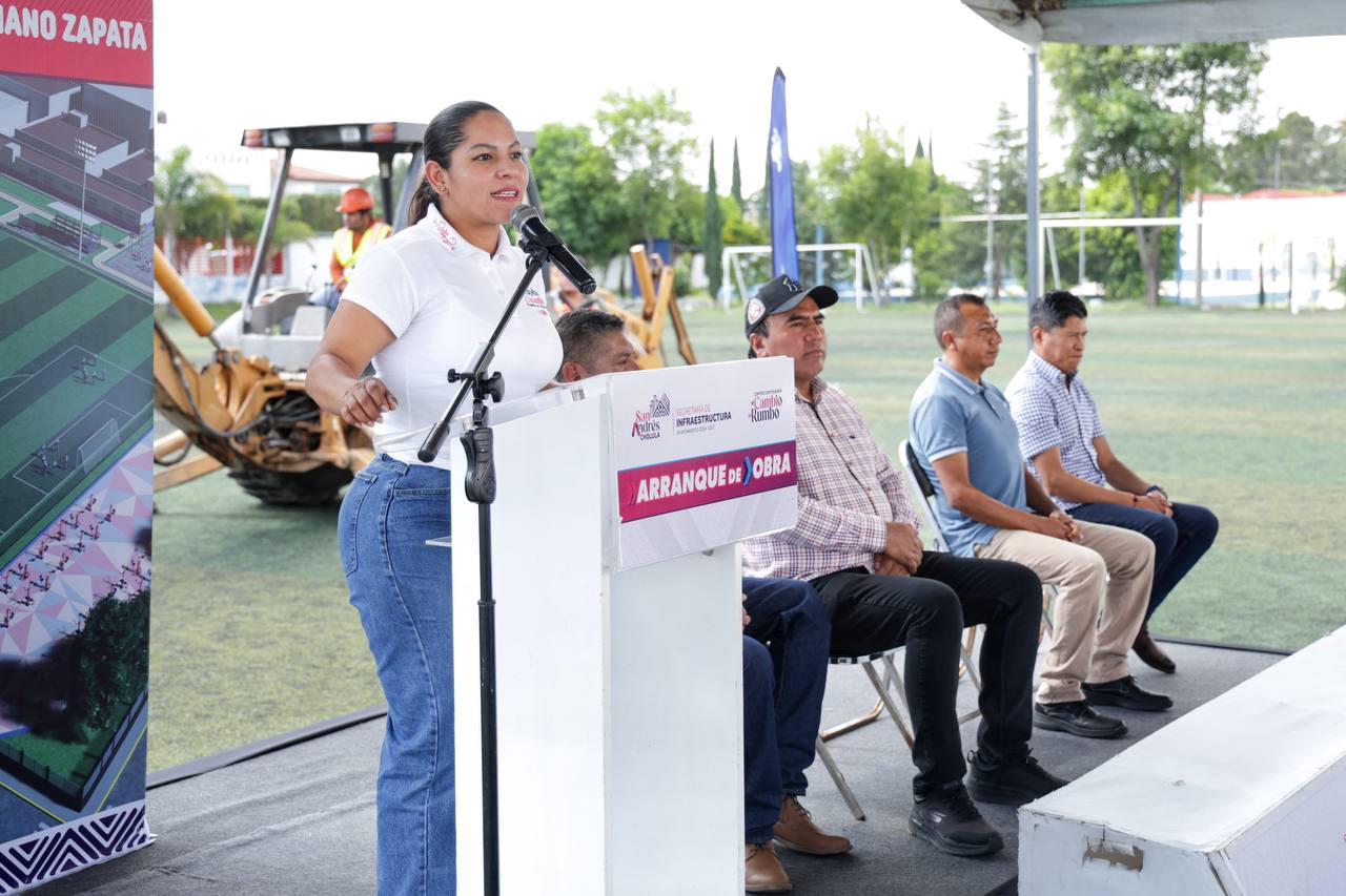 Rehabilitan unidad deportiva Emiliano Zapata en San Andrés Cholula