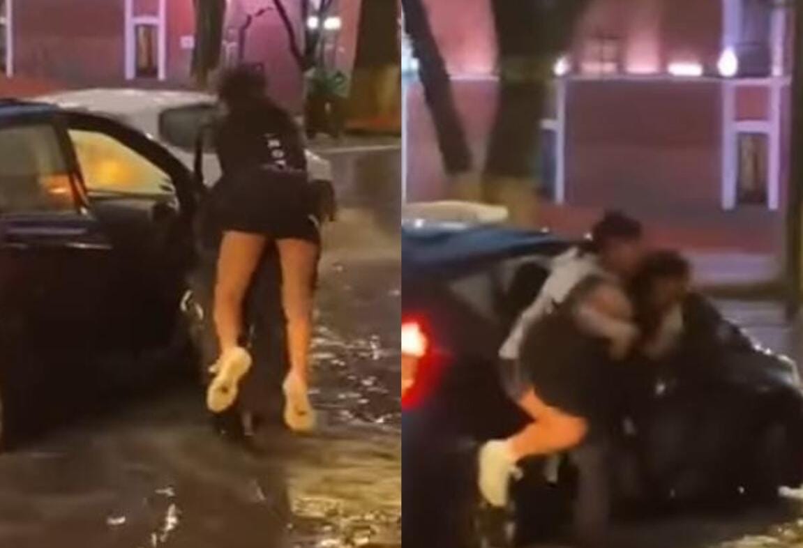 Policía ayuda a mujeres en inundación del Zócalo de Tlaxcala; video se vuelve viral