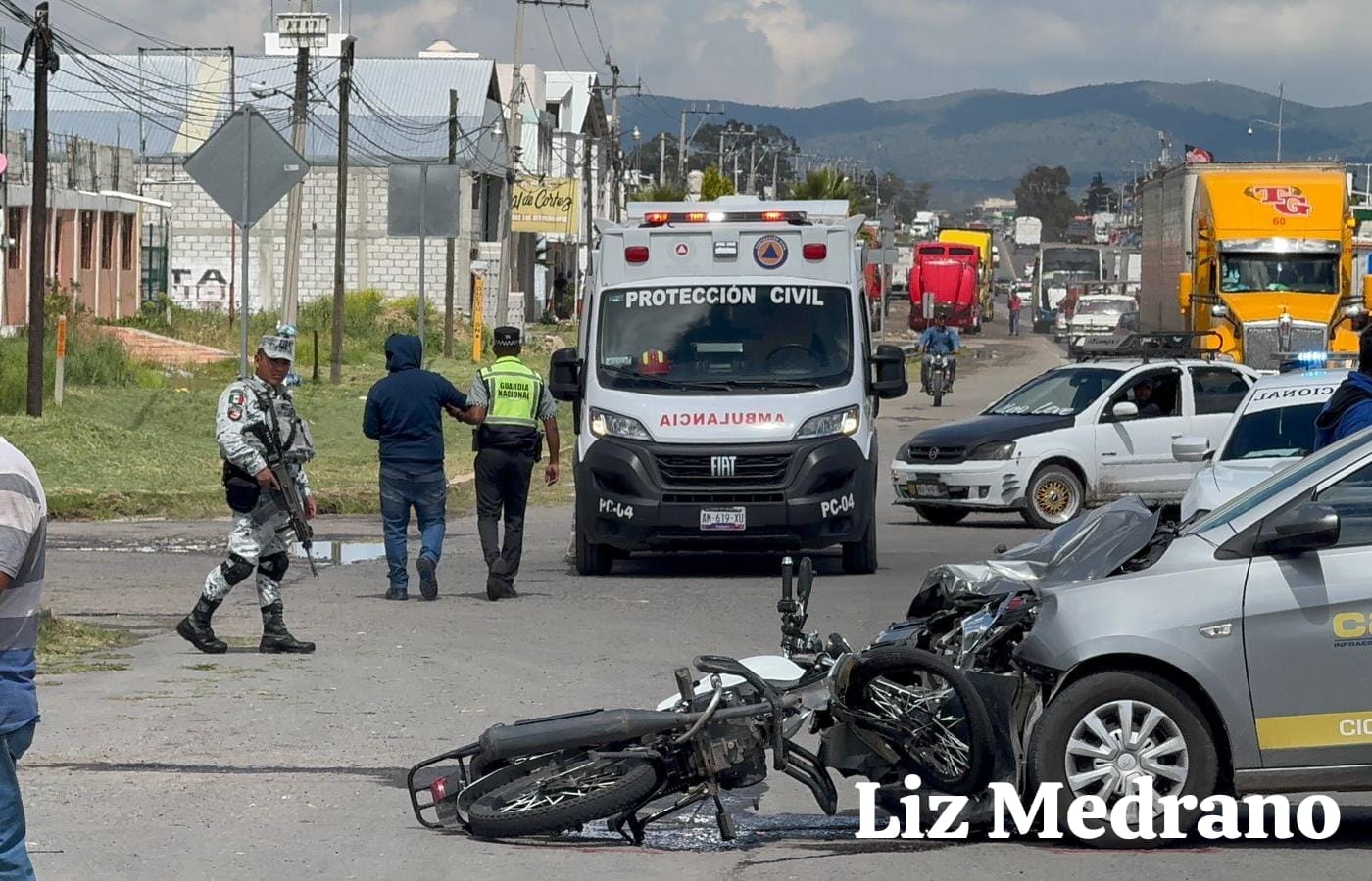 Muere motociclista en accidente en carretera México-Veracruz a la altura de Calpulalpan.