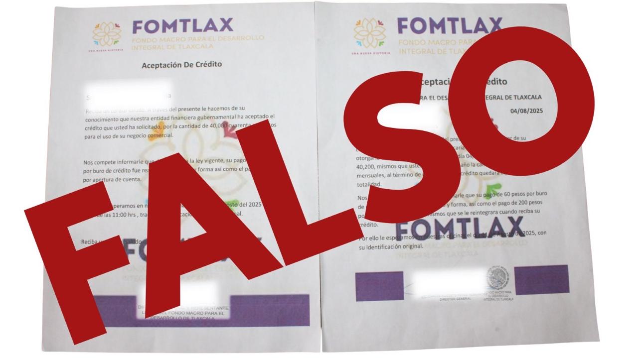 Fomtlax advierte sobre fraudes en créditos