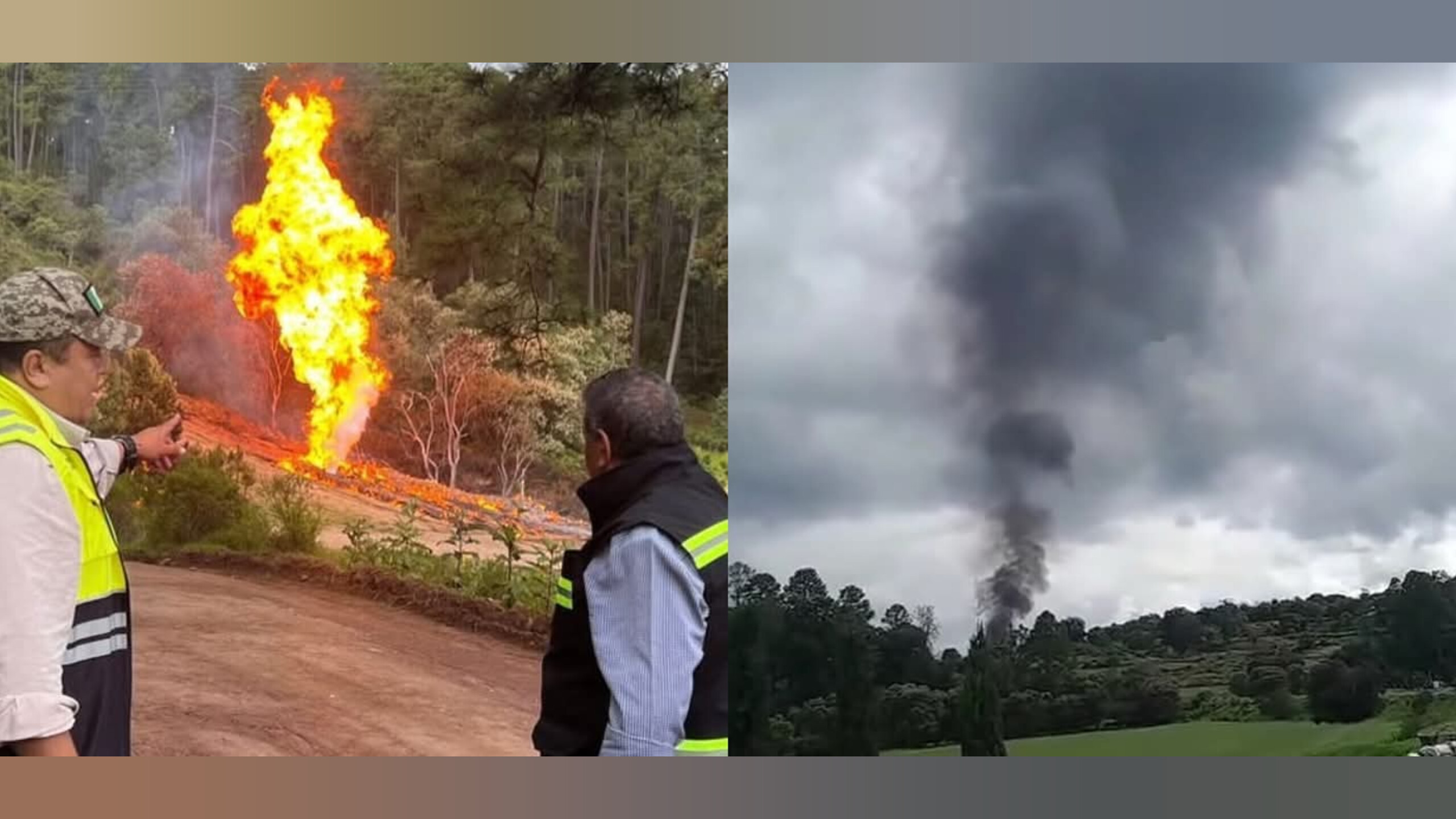 Realizan quema controlada por fuga de gas en Nanacamilpa