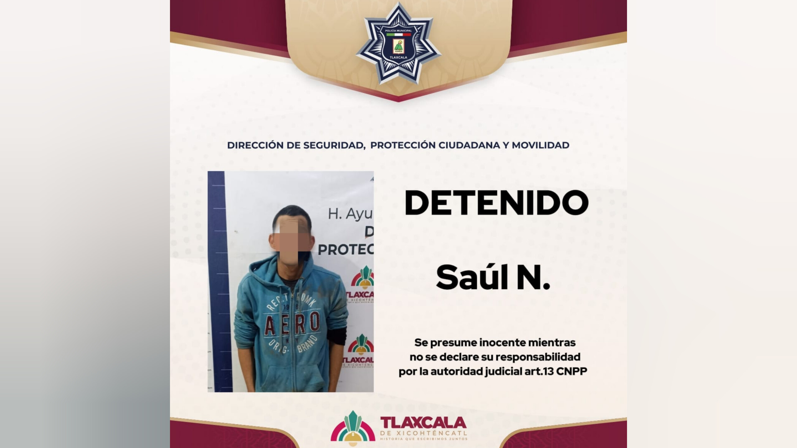 Policía de Tlaxcala asegura a hombre tras intento de robo de motocicleta