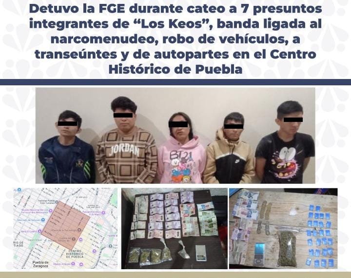 Cateo en el Centro de Puebla deja siete detenidos por diversos delitos