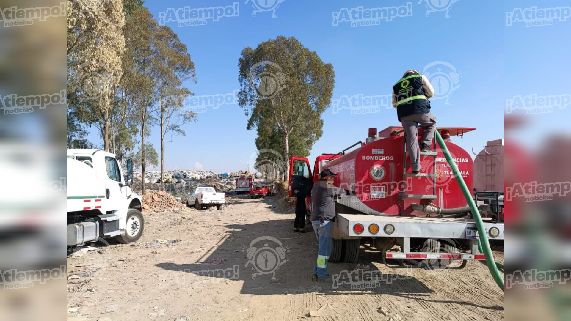 Incendio afecta relleno sanitario de Nanacamilpa