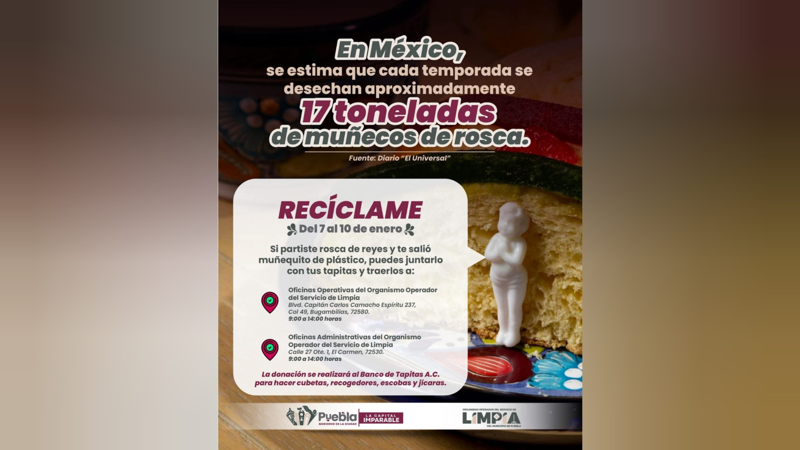 Ayuntamiento de Puebla impulsa reciclaje de muñecos de rosca con campaña “Recíclame”