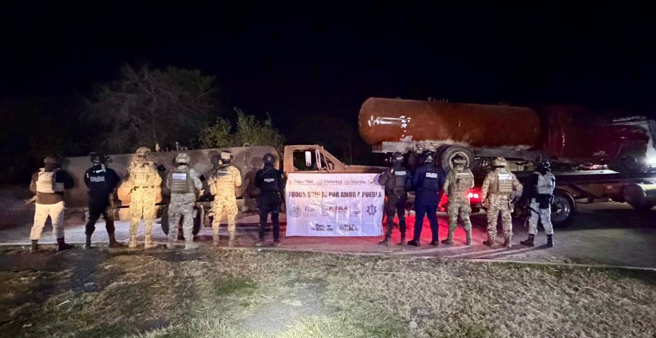 Aseguran pipas y equipo para extracción de hidrocarburo en Tlahuapan