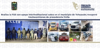 Recuperan unidades robadas tras cateo en Tehuacán