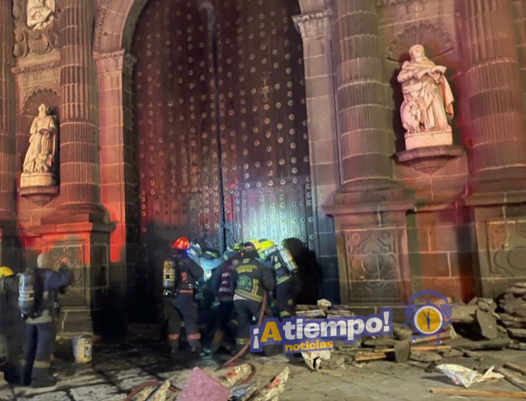 Gobierno de la Ciudad colabora en inspección tras incidente en la Catedral de Puebla