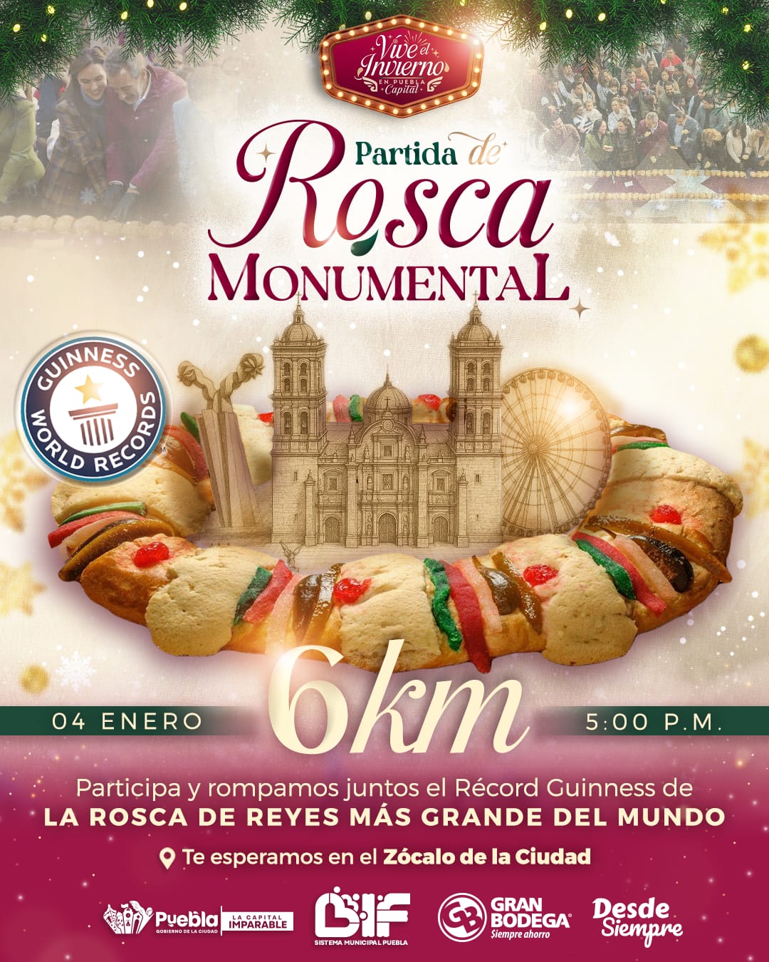 DIF Puebla busca Récord Guinness con rosca monumental