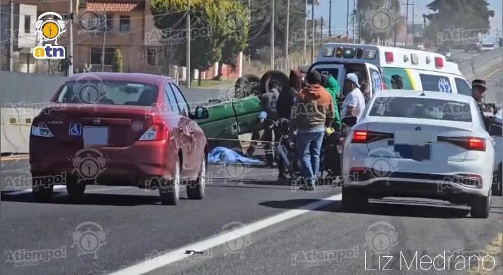 Volcadura en la Apizaco–Huamantla deja un hombre sin vida