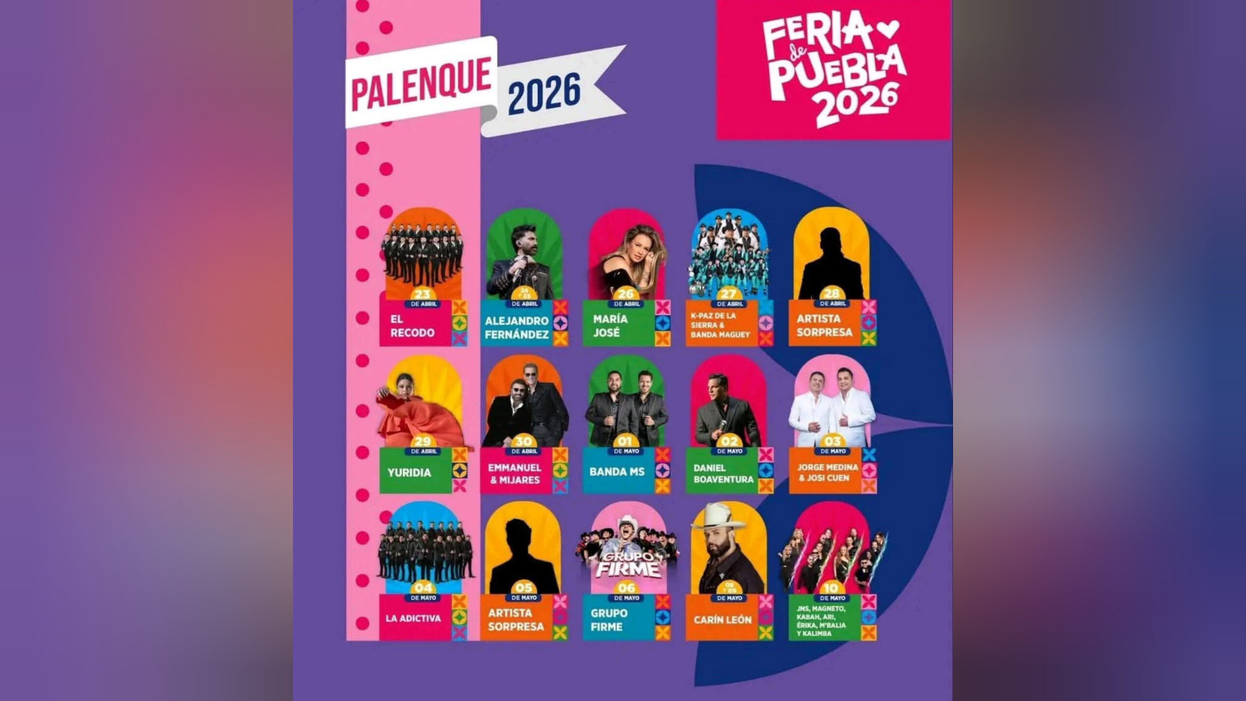 Presentan cartelera del Palenque Feria de Puebla 2026