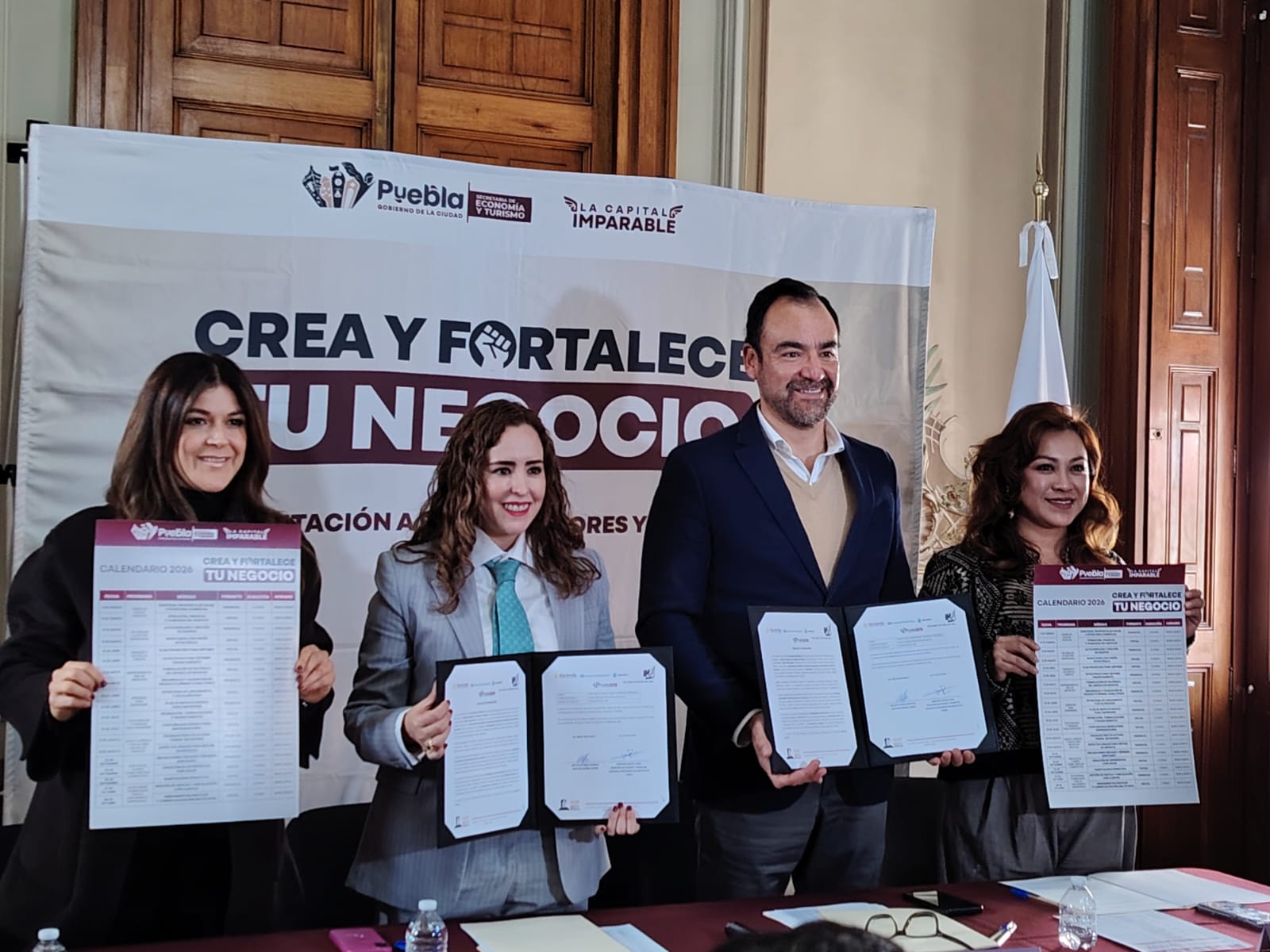 Firman Ayuntamiento de Puebla y Nacional Financiera convenio para fortalecer a emprendedores