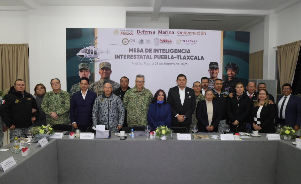 Gobiernos de Puebla y Tlaxcala y Fuerzas Armadas sostienen mesa de inteligencia interestatal