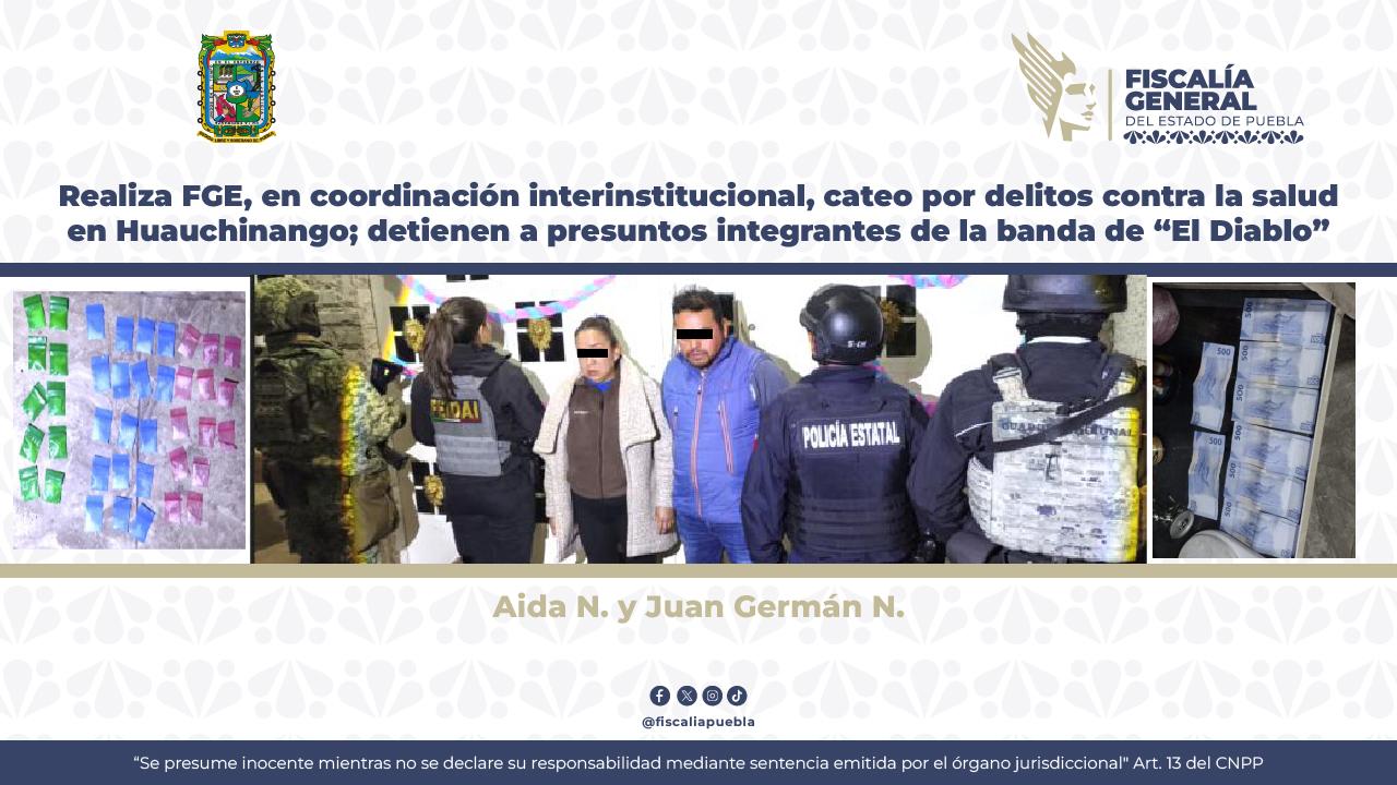 Cateo en Huauchinango deja dos detenidos