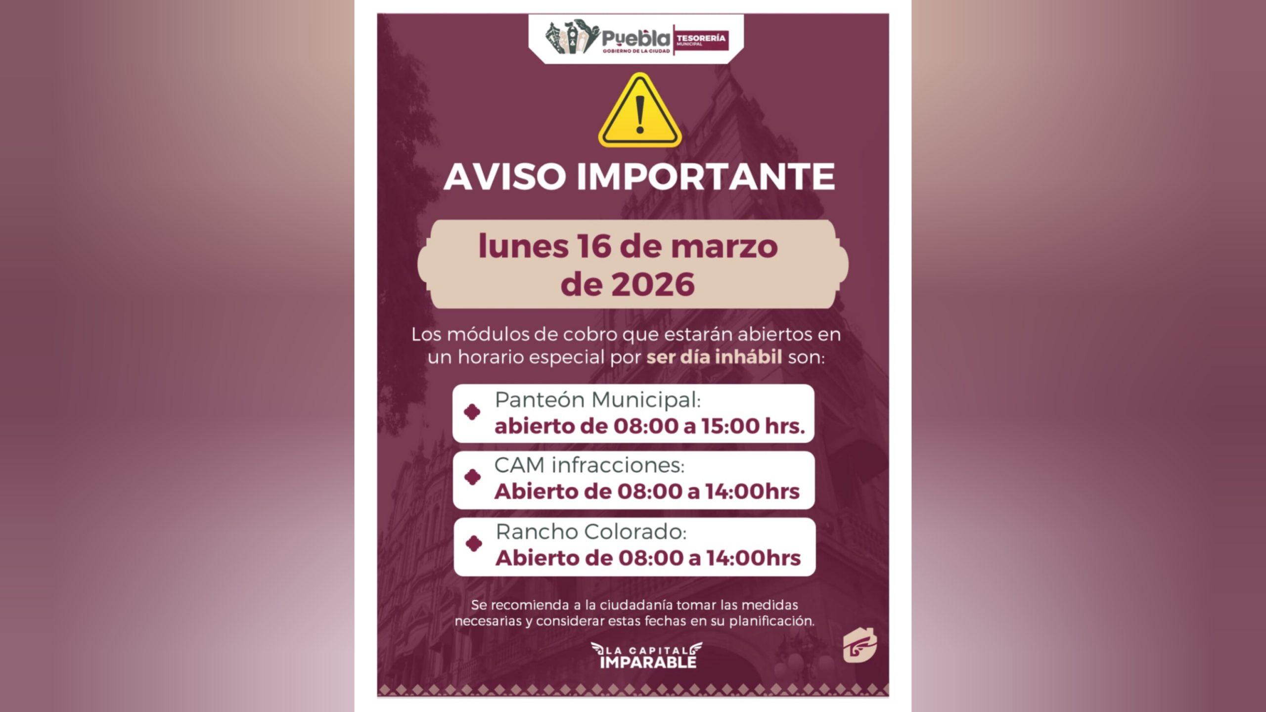 Informa Gobierno de Pepe Chedraui módulos de cobro y atención de servicios para el 16 de marzo