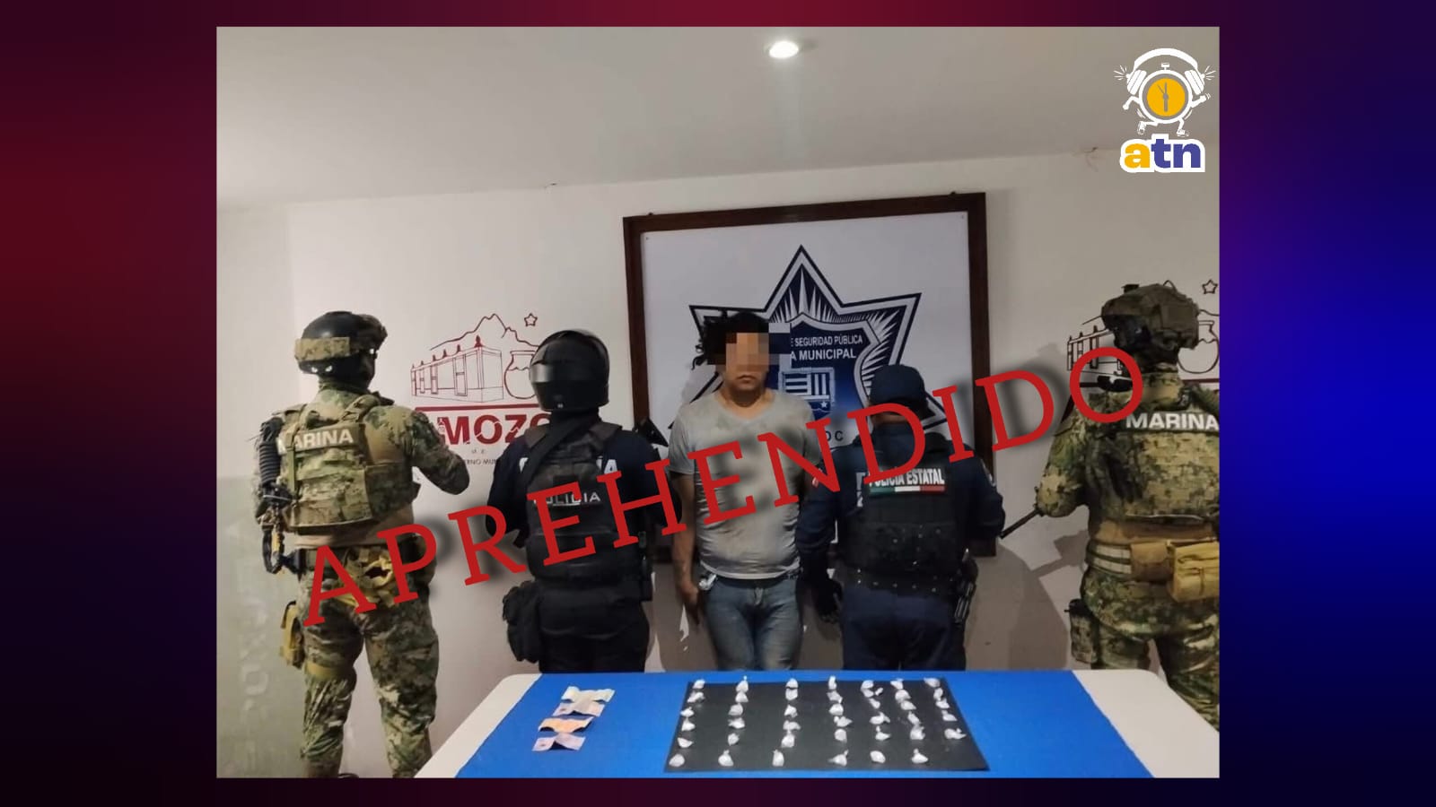 Operativo entre Marina y policías de Amozoc logra captura de presunto narcomenudista