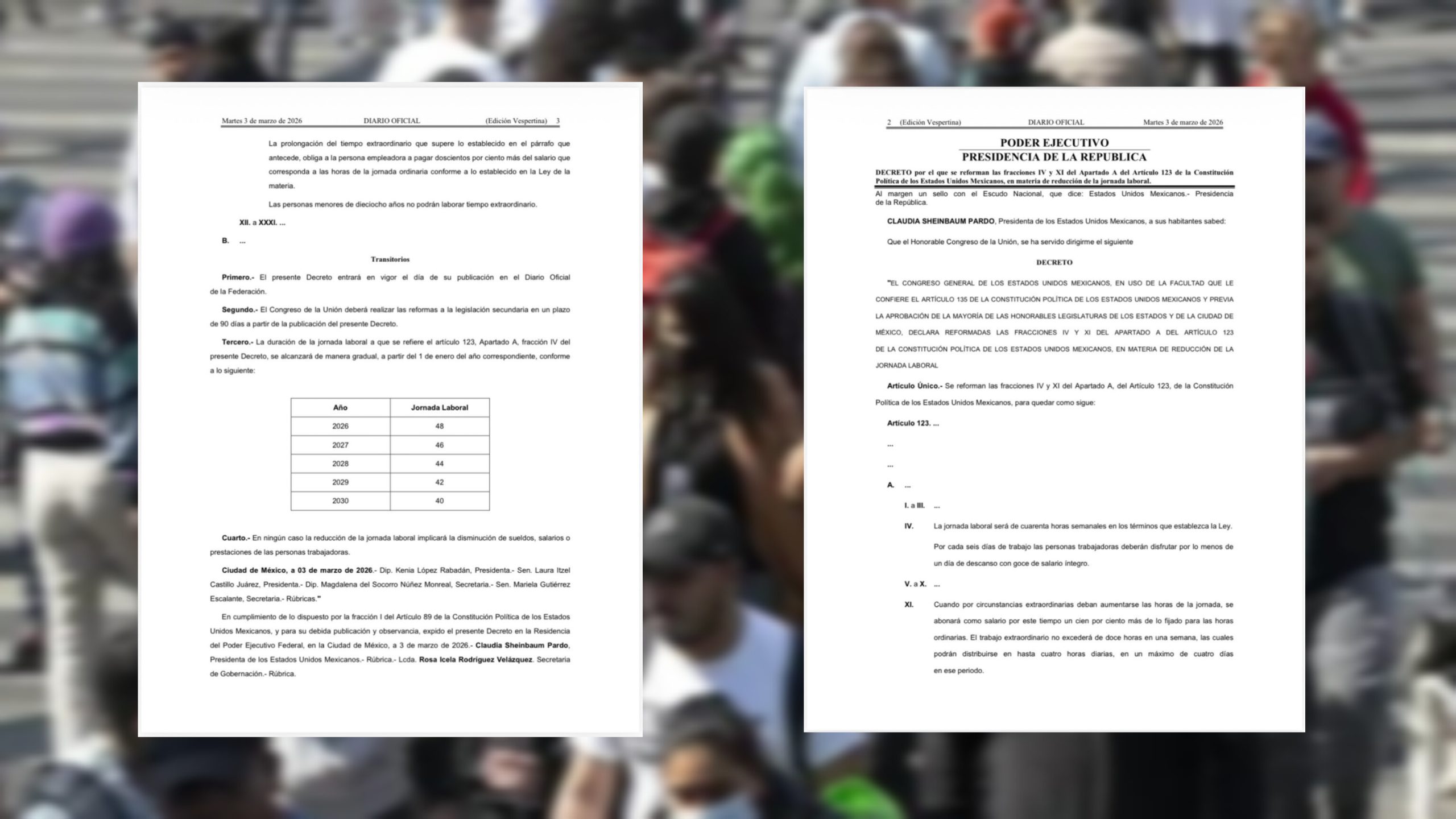 Publican reforma de 40 horas en el DOF