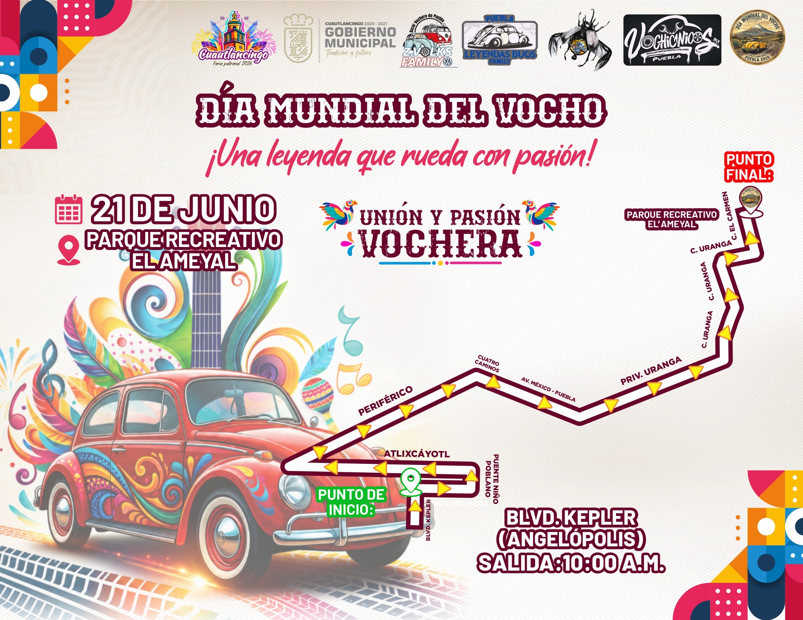 Cuautlancingo celebrará el Día Mundial del Vocho con caravana y exhibición