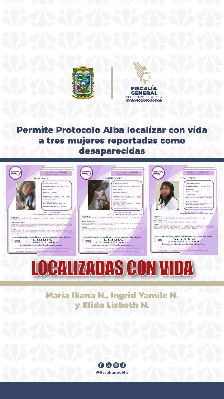 Permite Protocolo Alba localizar con vida a tres mujeres reportadas como desaparecidas