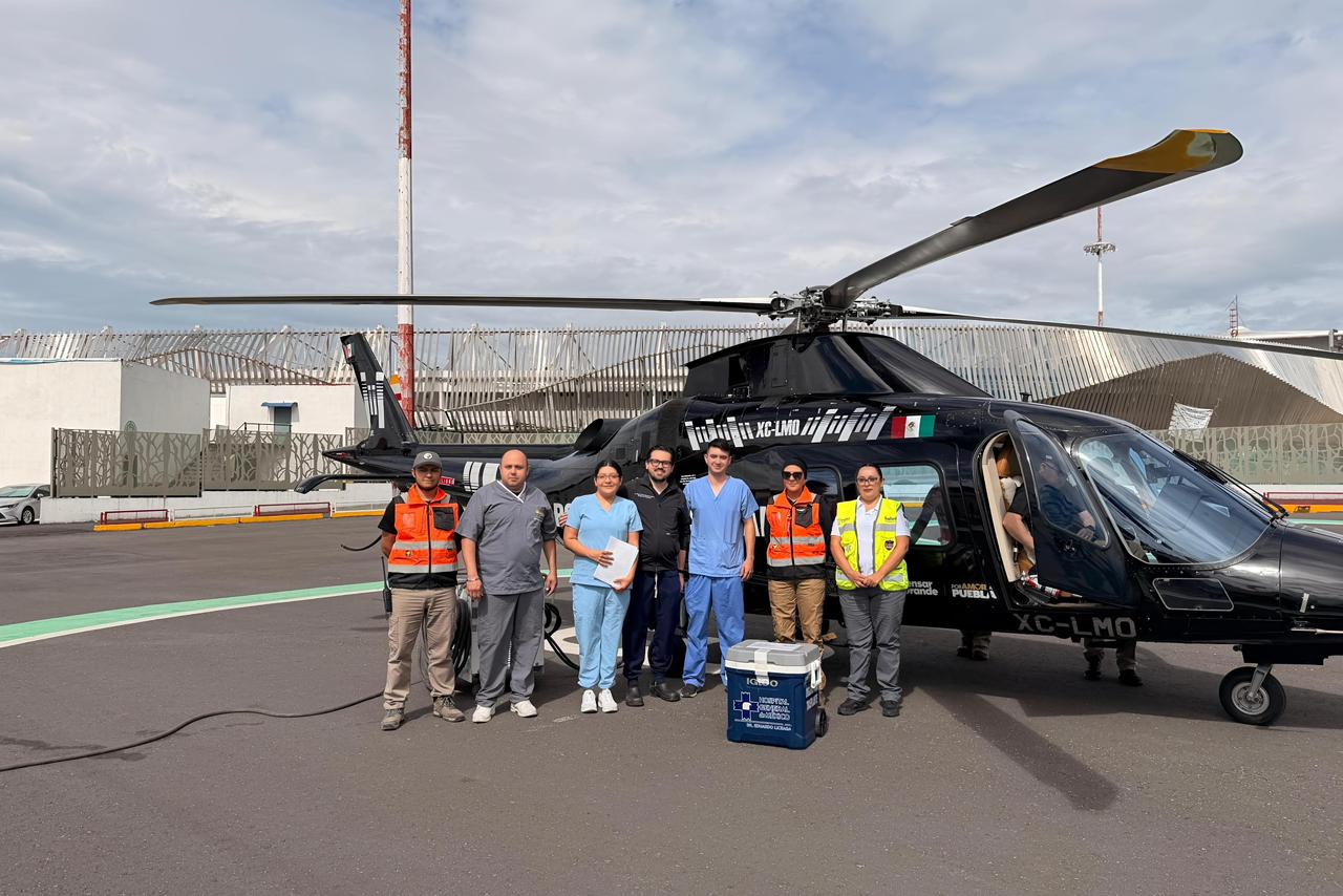 Gobierno de Puebla traslada vía aérea un hígado para trasplante en CDMX