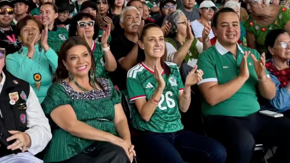 Claudia Sheinbaum sigue partido desde deportivo en GAM