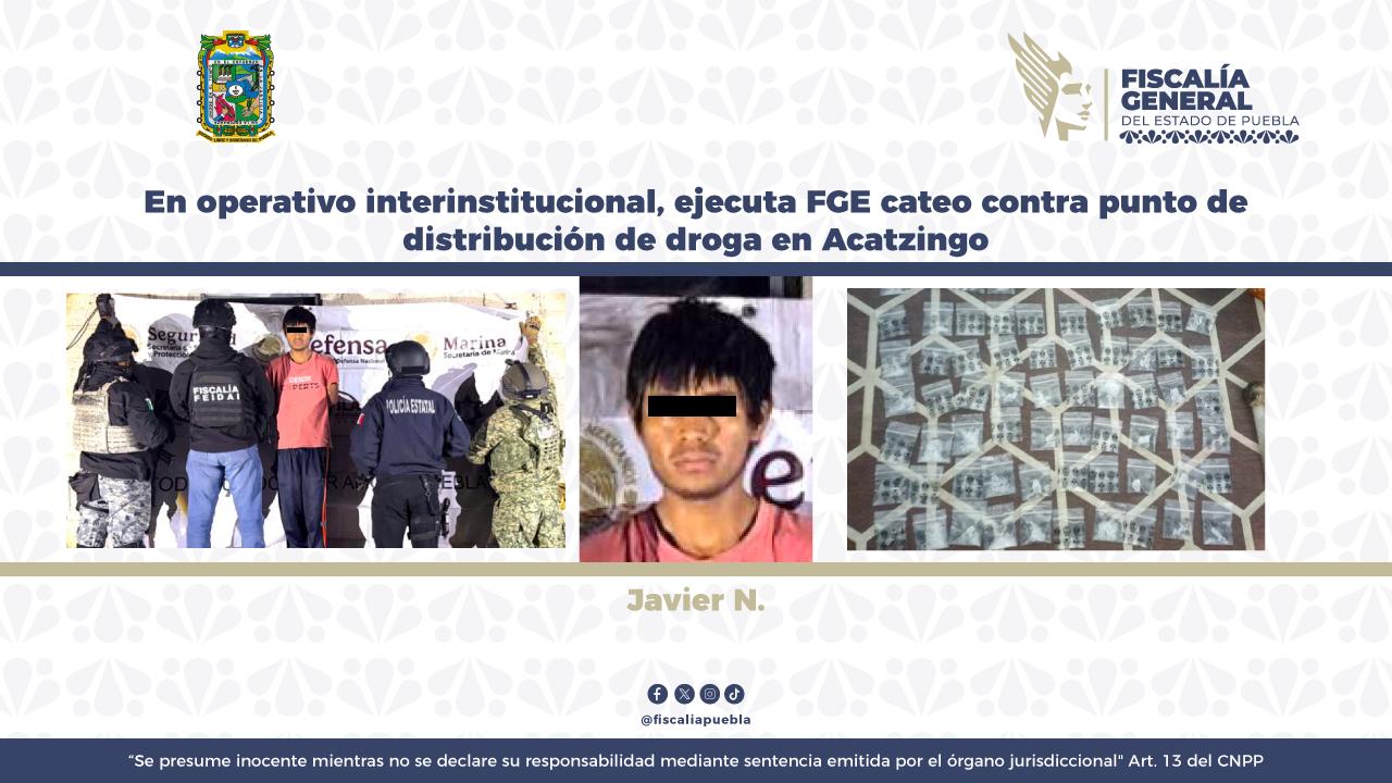 En operativo interinstitucional, ejecuta FGE cateo contra punto de distribución de droga en Acatzingo