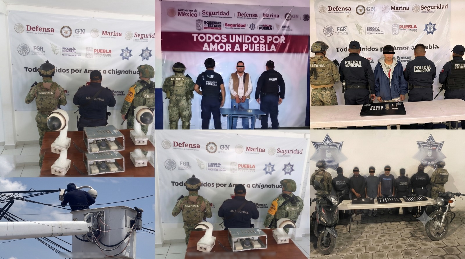 Marina detiene a seis personas y asegura droga y armas en Puebla