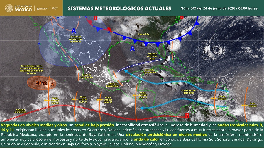 Prevén lluvias intensas y altas temperaturas
