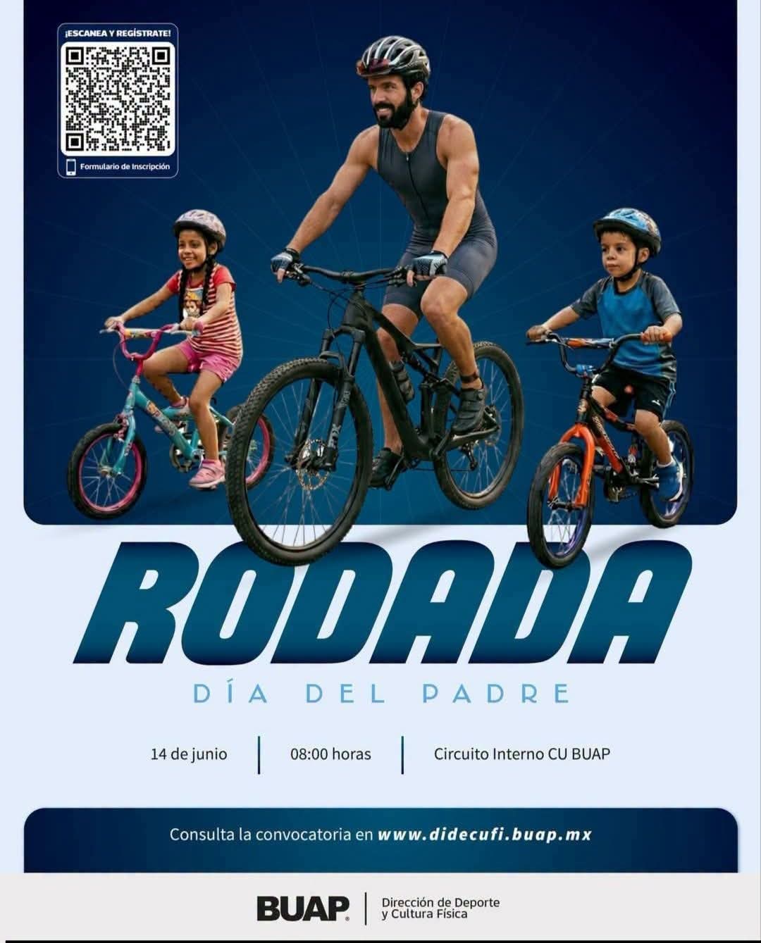 Invita BUAP a participar en la Rodada del Día del Padre