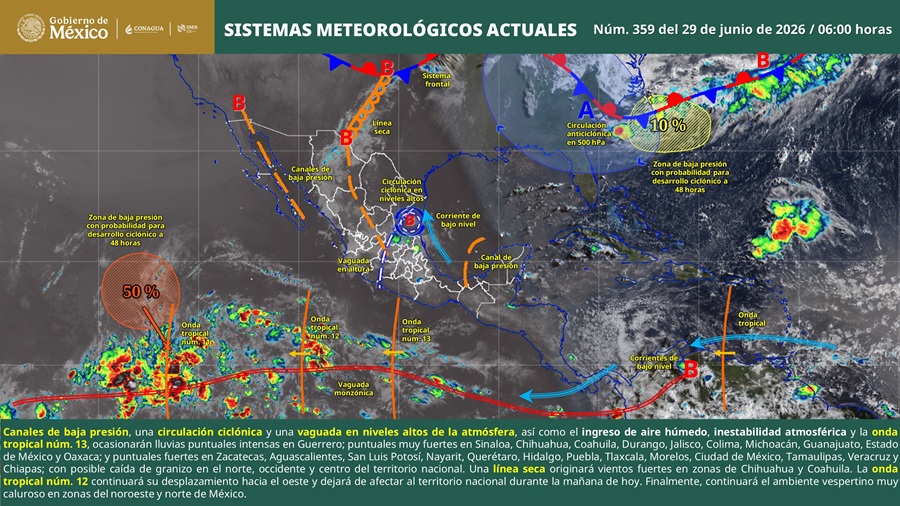 SMN Alerta lluvias intensas en 20 estados