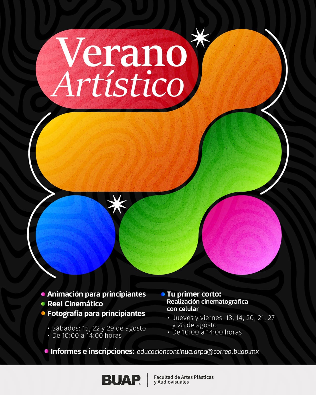 BUAP ofrecerá talleres de arte y producción audiovisual durante agosto