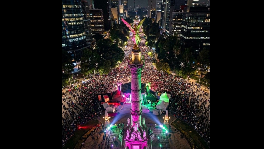 Concentración en el Ángel de la Independencia