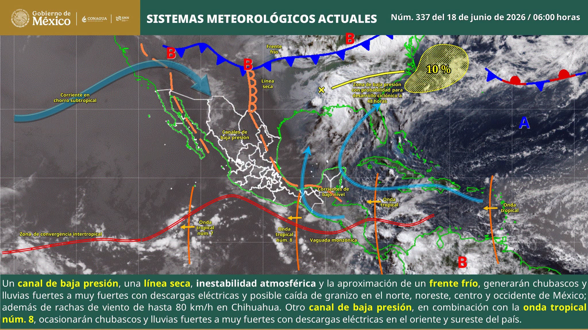 Conagua alerta por lluvias fuertes