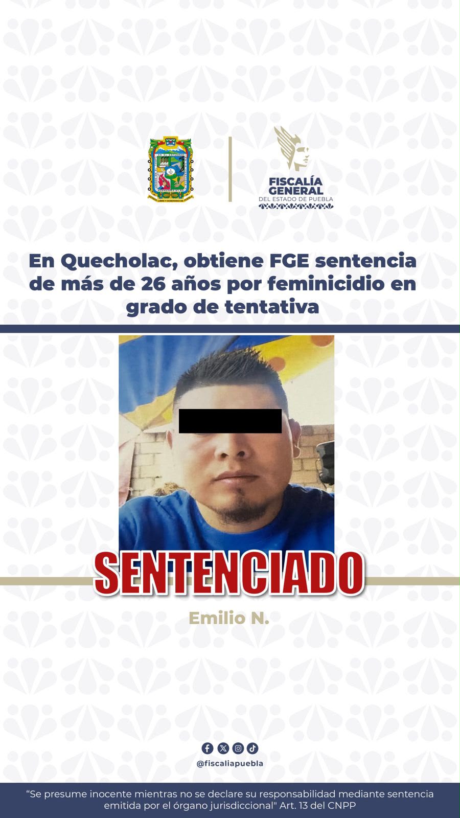Sentencian a más de 26 años por tentativa de feminicidio en Quecholac
