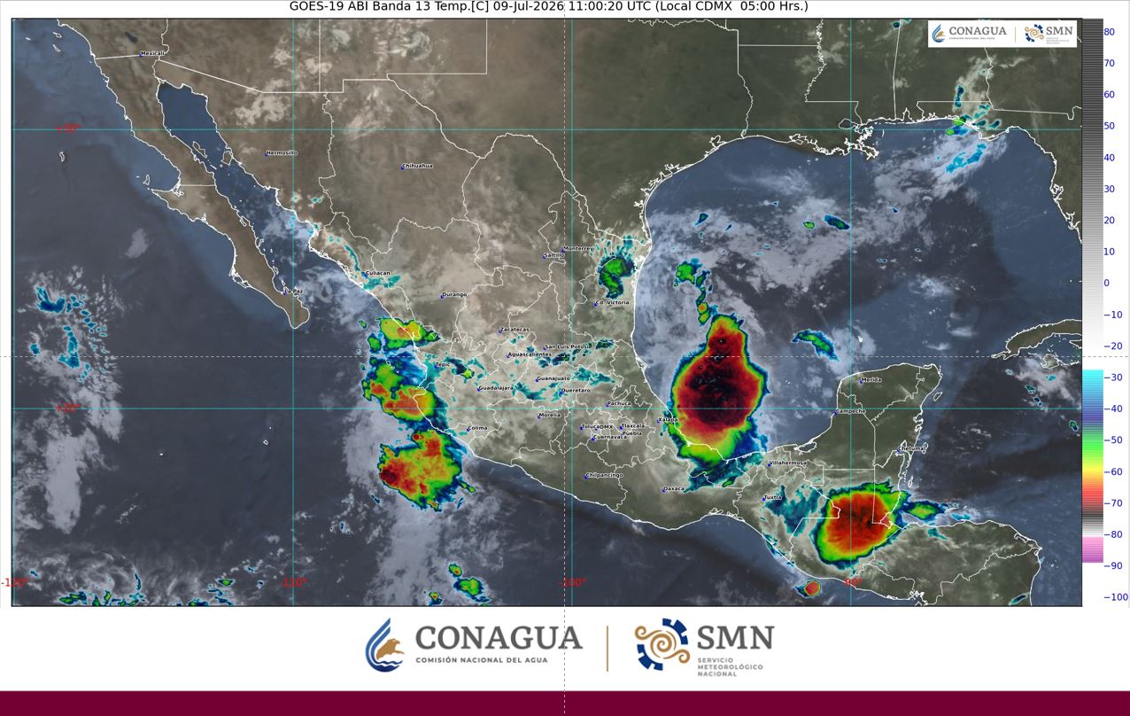 Lluvias fuertes en Puebla y 12 estados