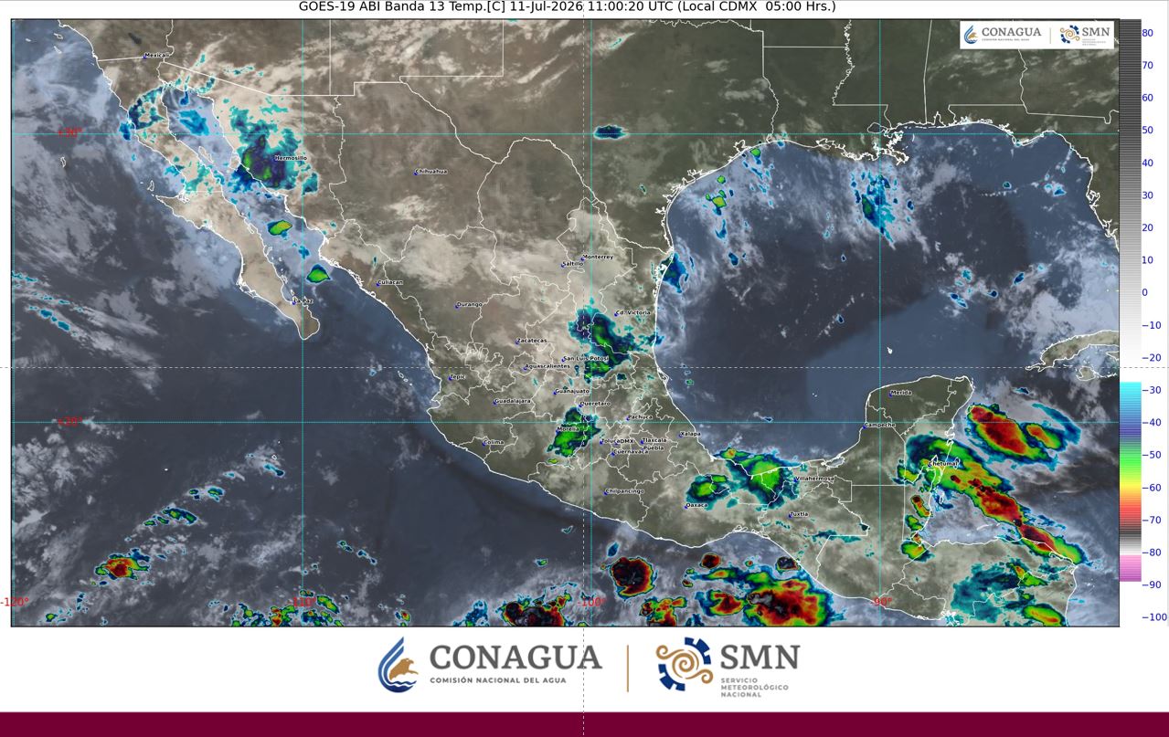 SMN pronostica lluvias intensas en el sur y calor extremo en el norte del país
