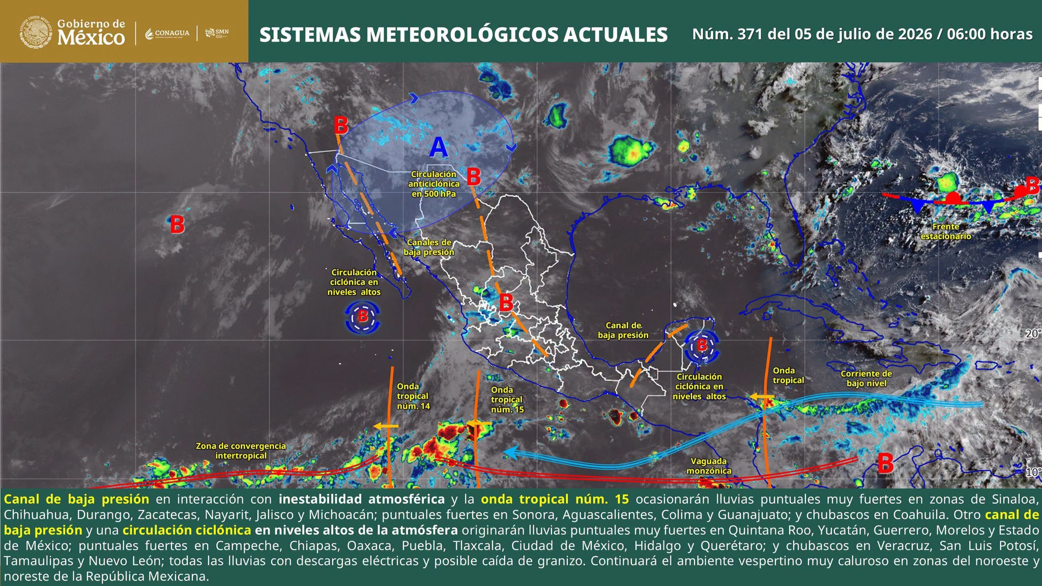 Pronostican lluvias fuertes y temperatura máxima de 26 grados en Puebla