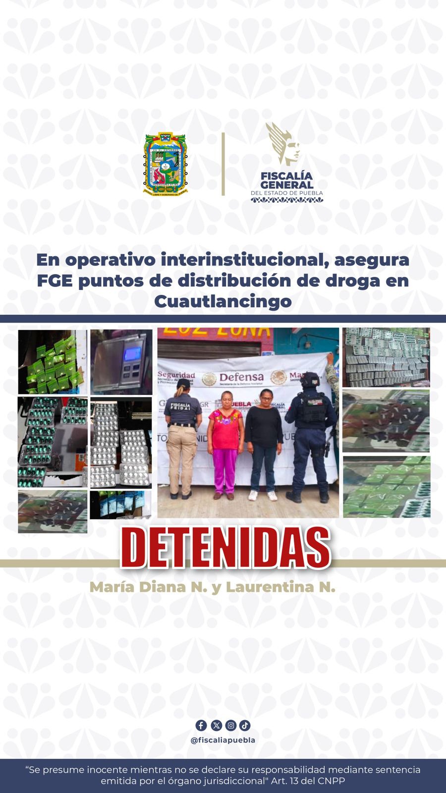 Catean dos inmuebles por narcomenudeo en Cuautlancingo